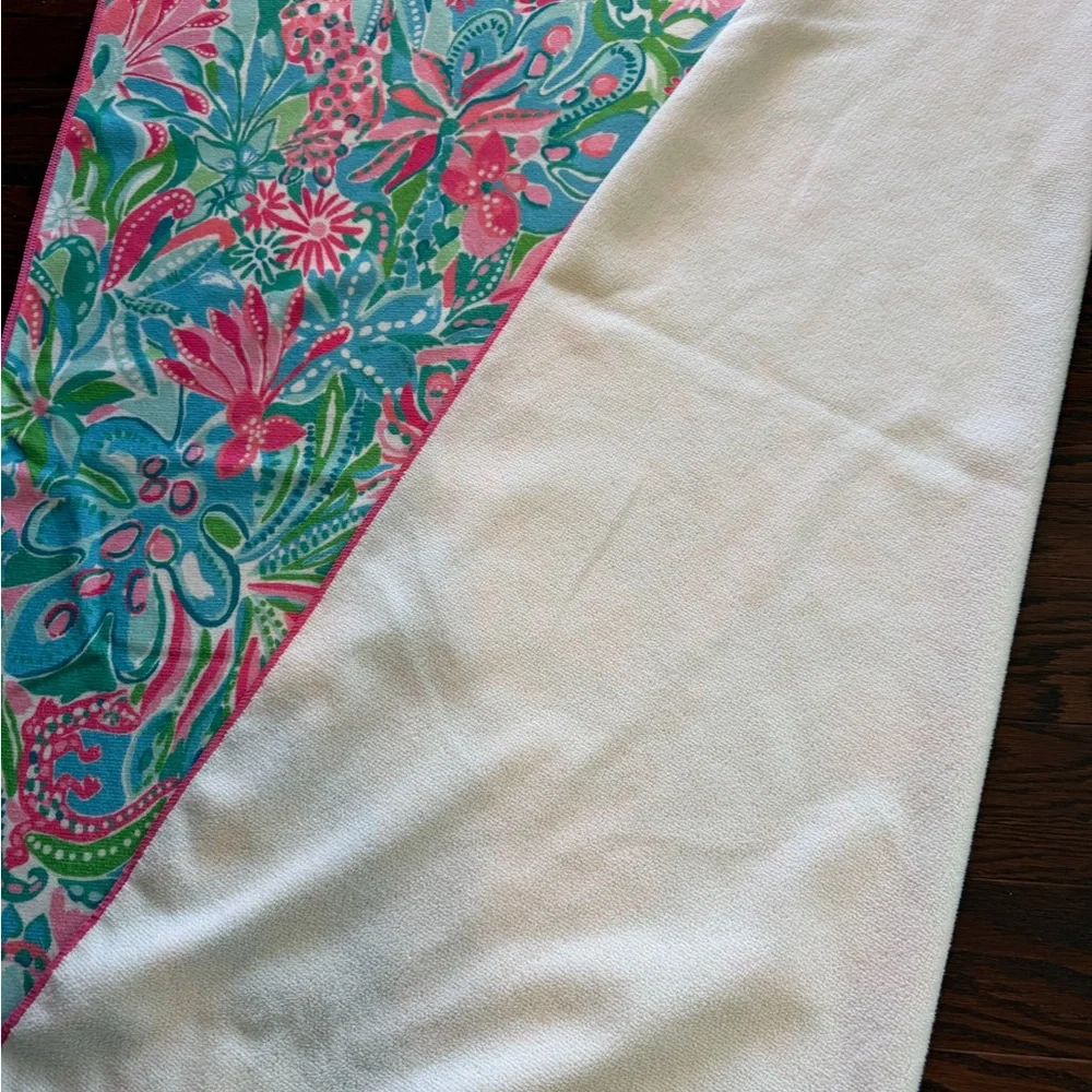 Lily Pulitzer oversized pink and blue beach towel